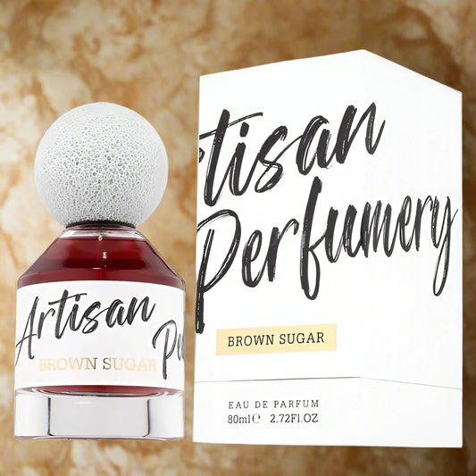 Artisan Perfume Brown Sugar 80ml EDP by Fragrance World - Warm, sweet fragrance in a chic bottle.