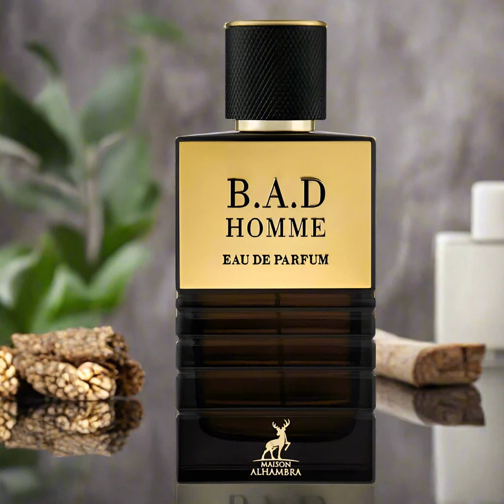 B.A.D Homme Perfume 100ml EDP by Maison Alhambra, a vibrant and spicy fragrance for men.