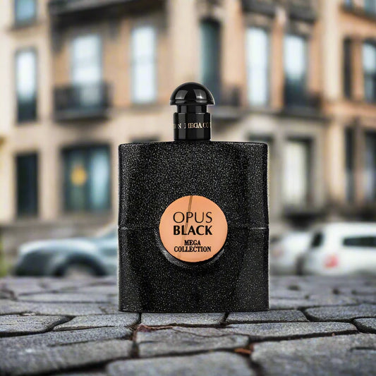 Opus Black Perfume 100ml EDP bottle featuring a luxurious and sophisticated design.