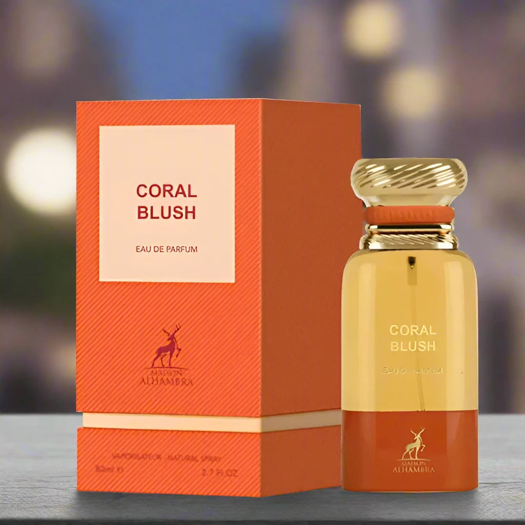 Coral Blush Perfume 100ml EDP by Maison Alhambra, a vibrant unisex fragrance.