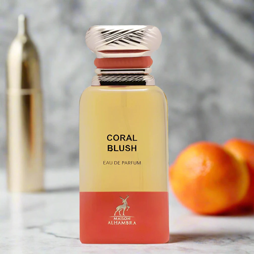 Coral Blush Perfume 100ml EDP by Maison Alhambra, a vibrant unisex fragrance.