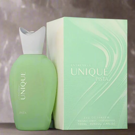  Extremely Unique Pista Perfume 100ml EDP bottle featuring a gourmet-inspired design.