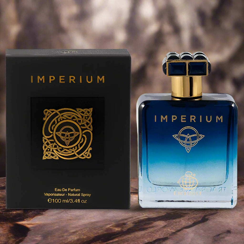 Imperium Perfume 100ml EDP by Fragrance World - Regal and sophisticated fragrance in an exquisite bottle.