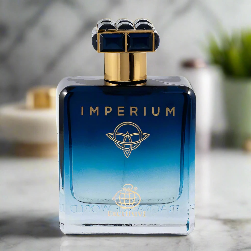 Imperium Perfume 100ml EDP by Fragrance World - Powerful and refined fragrance in an elegant bottle.