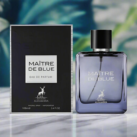 Maitre De Blue 100ml EDP by Maison Alhambra – Elegantly crafted fragrance with a striking blue design.