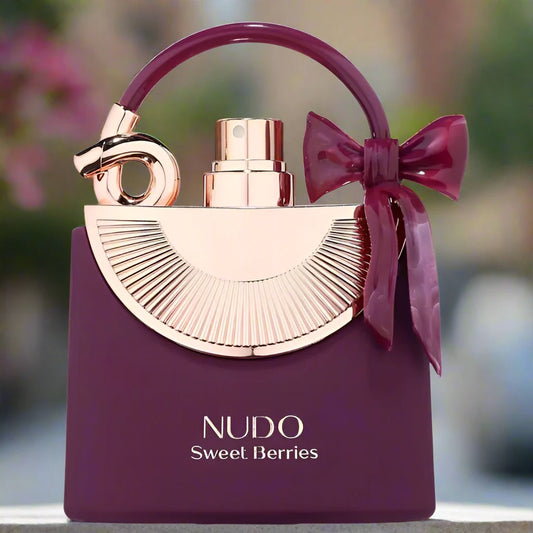 Nudo Sweet Berries Perfume 100ml EDP bottle showcasing a vibrant and playful design.