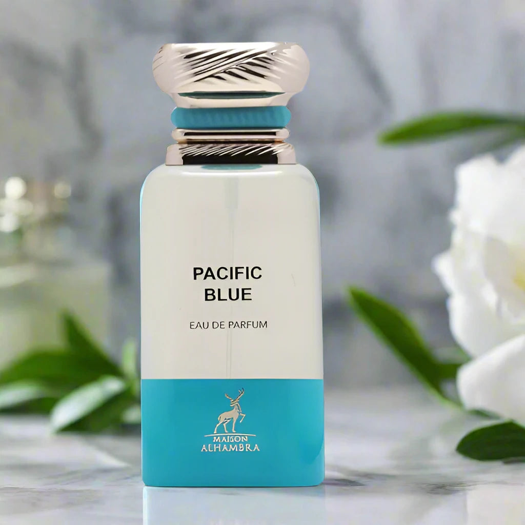 Pacific Blue Perfume 100ml EDP by Maison Alhambra, a refreshing unisex fragrance.