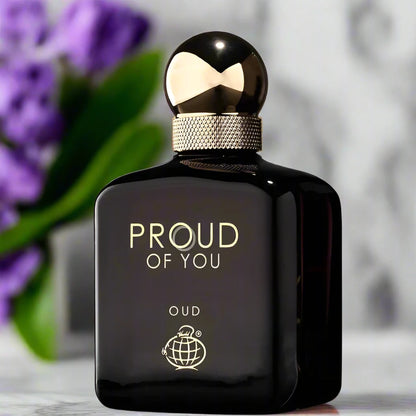 Proud Of You Oud Perfume 100ml EDP bottle showcasing a luxurious design for men.