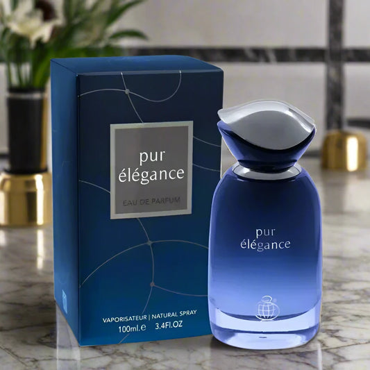 Pur Elegance Perfume bottle, 100ml EDP, featuring a vibrant blend of citrus and floral notes.