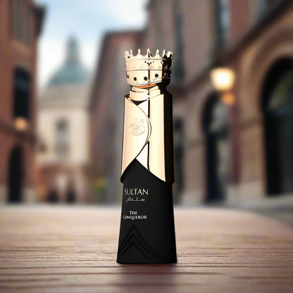 Sultan The Conqueror Perfume 80ml EDP by French Avenue, Fragrance World - Bold and regal fragrance in luxurious packaging.