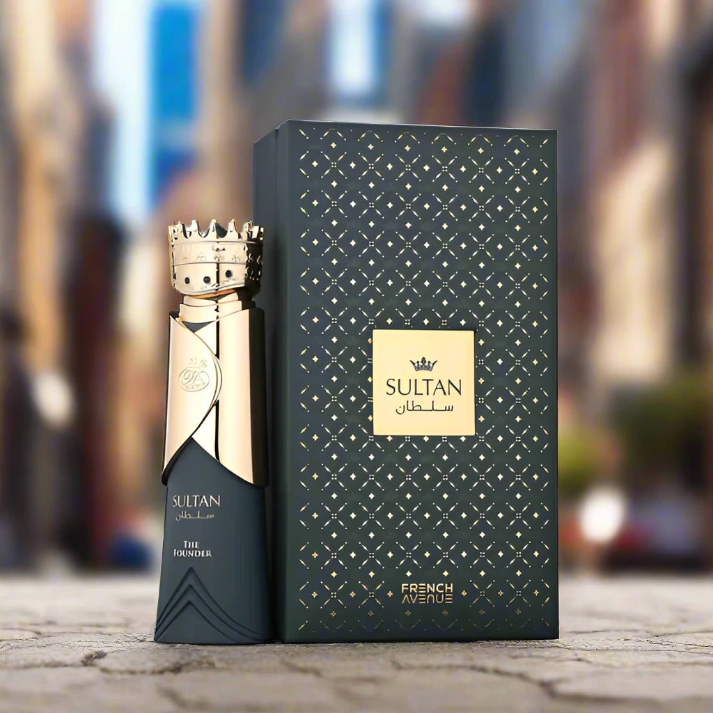 Sultan The Founder Perfume 80ml EDP by French Avenue, Fragrance World - Bold and noble fragrance in elegant packaging.