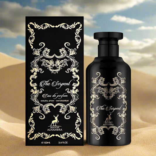 The Serpent 100ml EDP by Maison Alhambra, a luxurious unisex fragrance in an elegant bottle.