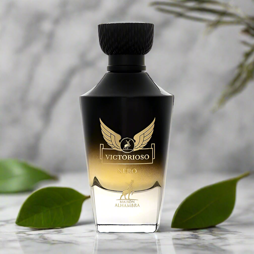 Victorioso Nero Victory Perfume 100ml EDP by Maison Alhambra, a bold and luxurious fragrance for men.