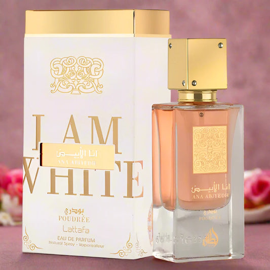 Ana Abiyedh Poudree Perfume 60ml EDP by Lattafa, a soft and powdery unisex fragrance.