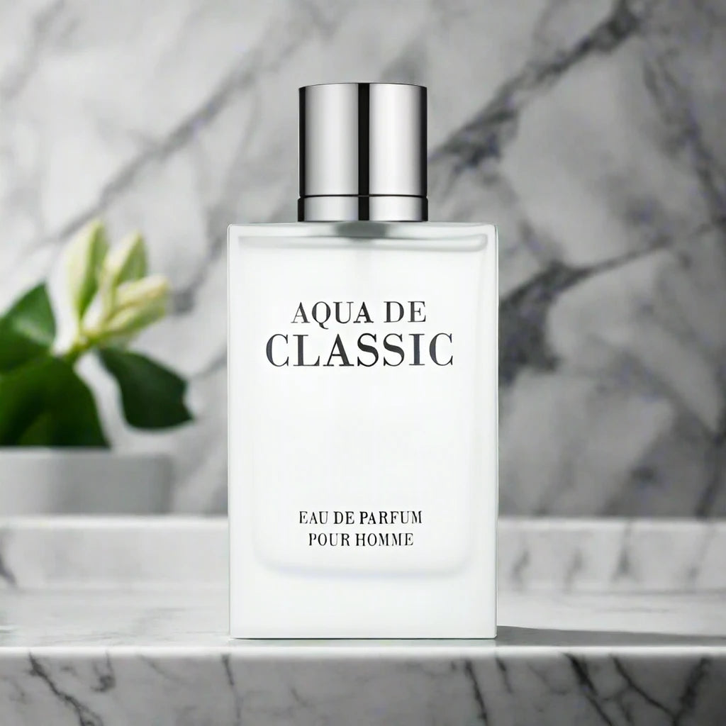 Aqua De Classic Perfume 100ml EDP bottle with a sleek design for men.