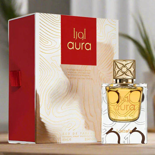 Aura Perfume 60ml EDP by Lattafa, a captivating fragrance for all.
