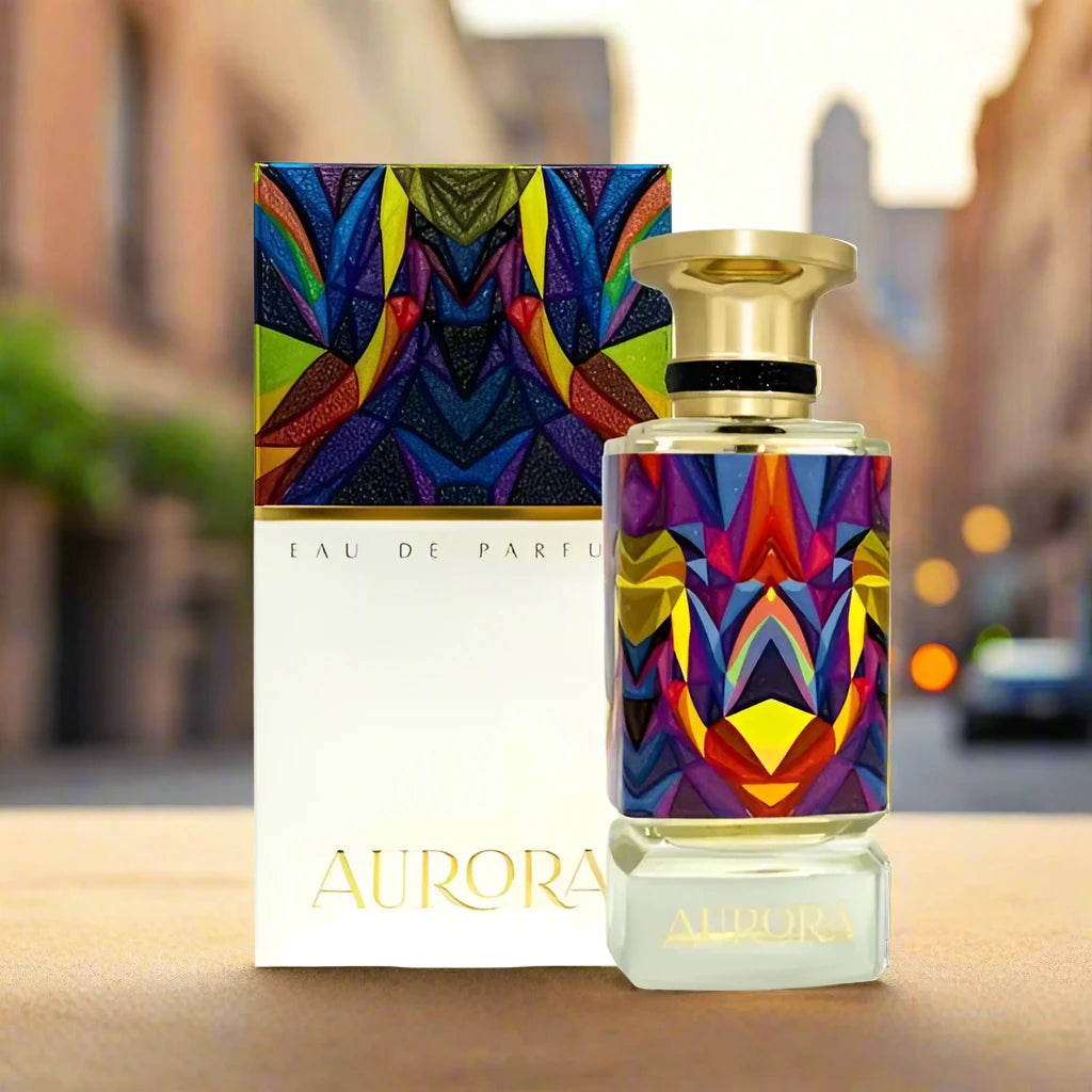 Aurora Perfume 100ml EDP by Fragrance World - Bright and enchanting fragrance in a beautiful bottle.