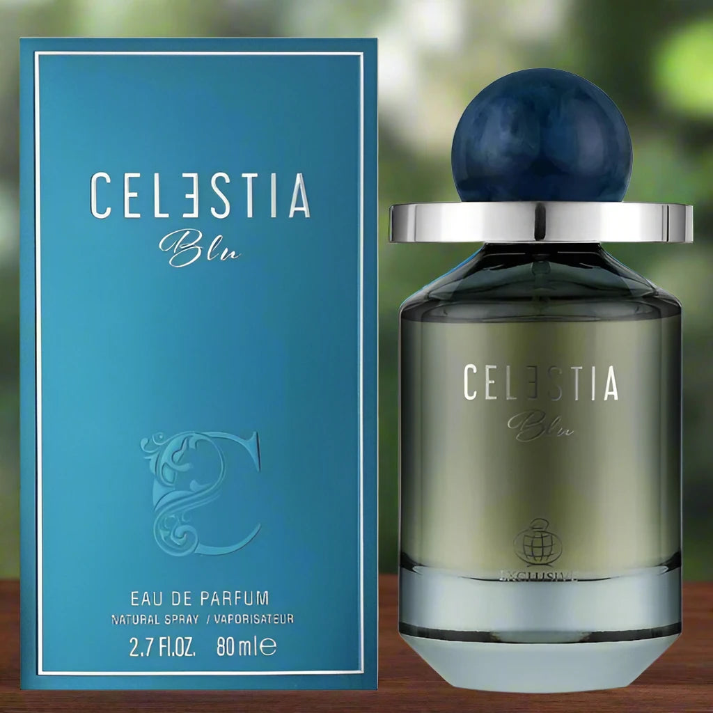 Celestia Blu Perfume – 100ml EDP by Fragrance World – An invigorating fragrance with citrus and floral notes for a fresh, uplifting scent.