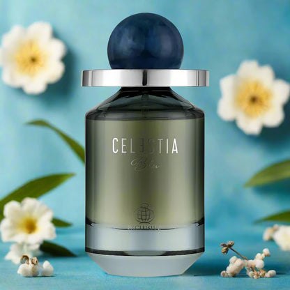 Celestia Blu Perfume – 100ml EDP by Fragrance World – A refreshing and aromatic fragrance with a blend of floral and citrus notes.