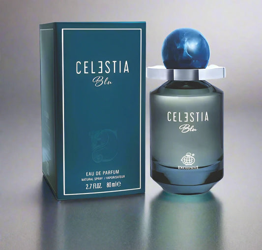 Celestia Blu Perfume – 100ml EDP by Fragrance World – A refreshing, floral and citrusy fragrance, perfect for a vibrant and energetic atmosphere.