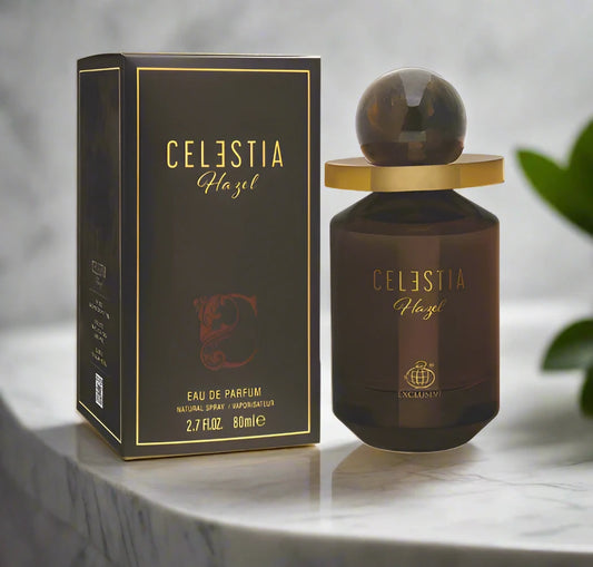 Celestia Hazel Perfume 100ml EDP bottle with an elegant design.