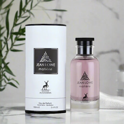 Jean Lowe Matière Perfume 100ml EDP by Maison Alhambra - Fresh, luxurious fragrance in a modern bottle.