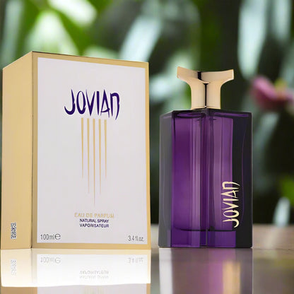 100ml Jovian EDP by Fragrance World, featuring floral, woody, and amber notes for women.