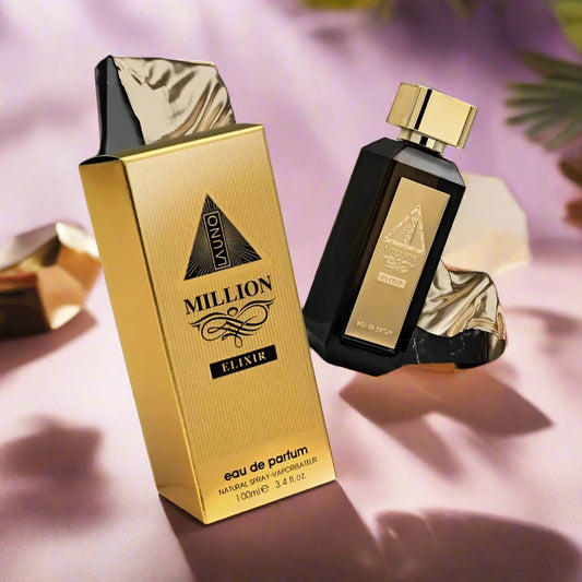 100ml La Uno Million Elixir EDP by Fragrance World, featuring fruity and floral notes for men.