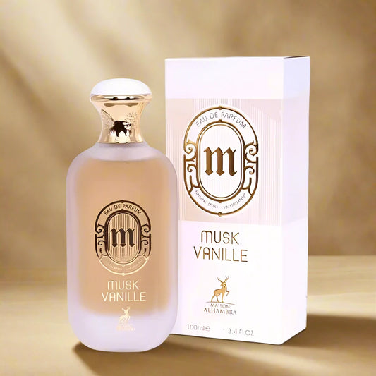 Musk Vanille Perfume 100ml EDP by Maison Alhambra - Luxurious blend of musk and vanilla.