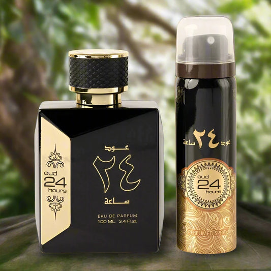  Oud 24 Hours Perfume 100ml EDP bottle featuring an elegant and luxurious design.