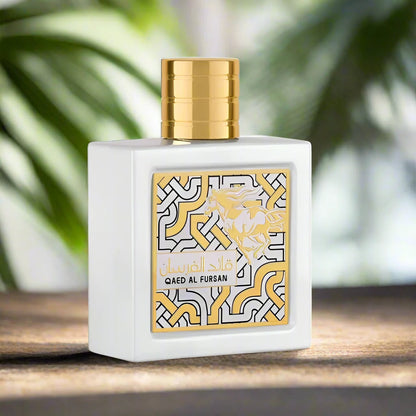 "Qaed Al Fursan Unlimited Perfume 90ml EDP by Lattafa - A bold and invigorating fragrance in a sleek bottle."

