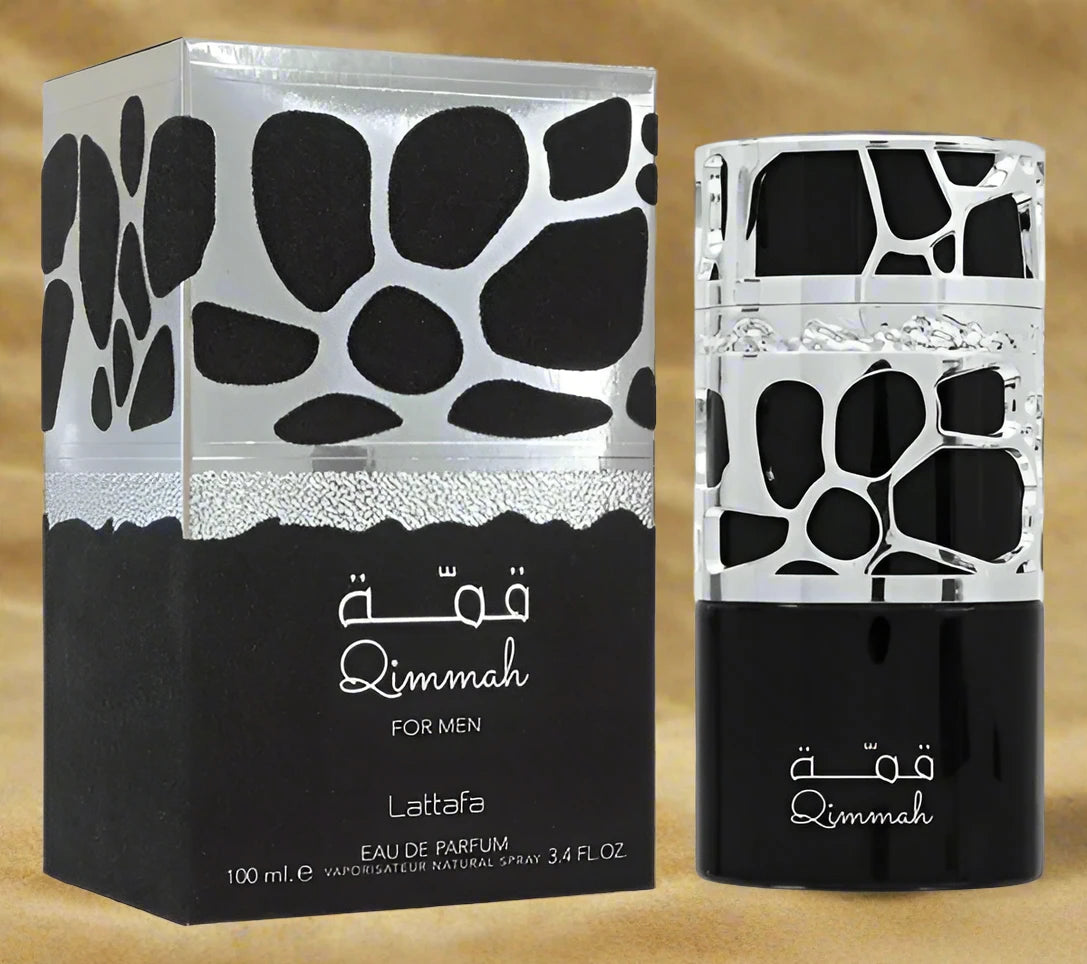 Qimmah for Men Perfume 100ml EDP by Lattafa, a deep and noble oriental wood fragrance.