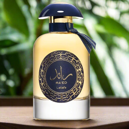 "Raed Gold Luxe Perfume 100ml EDP by Lattafa - A luxurious fragrance with a rich, opulent scent."

