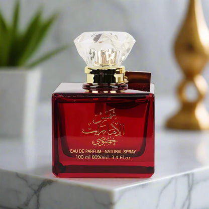 Shams Al Emarat Khususi Perfume 100ml EDP bottle featuring an elegant design.