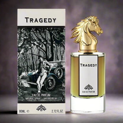 Tragedy Perfume 80ml EDP by Fragrance World - Deep and intense fragrance in a stylish bottle.