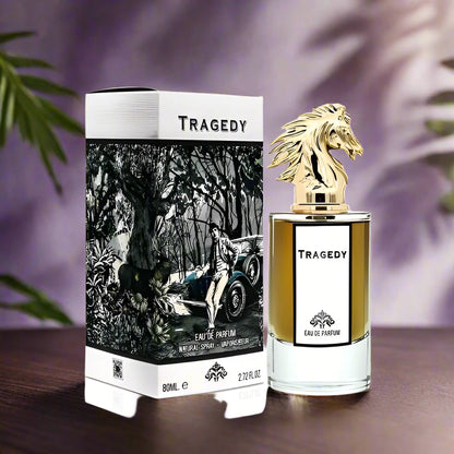 Tragedy Perfume 80ml EDP by Fragrance World - Intense and evocative fragrance in an elegant bottle.