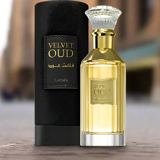 Velvet Oud Perfume 100ml EDP by Lattafa, a warm and rich fragrance for unisex.